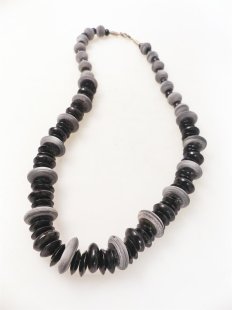 Hornkette Hajasoa schwarz grau 60 cm Naturschmuck Ethno...