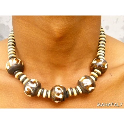 echt Natur Knochenkette BIO &Ouml;KO 50 cm Kakenya - 50% reduziert