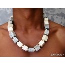 Knochenkette Kubix wei&szlig;, grau = Code G