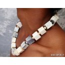 Knochenkette Kubix wei&szlig;, grau = Code G