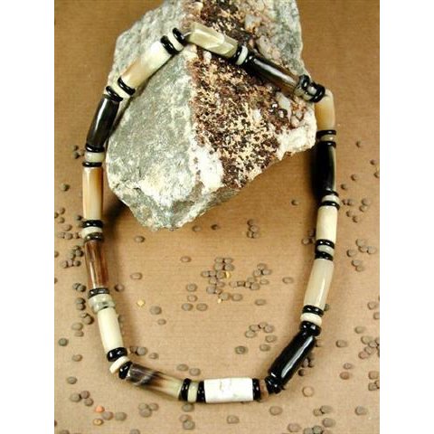 Hornkette Hanitra natur gemasert poliert 60 cm = Code H