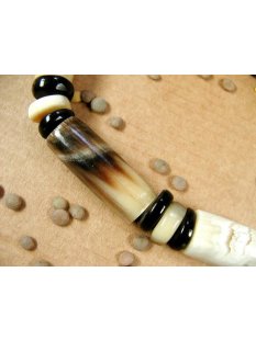 Hornkette Hanitra natur gemasert poliert 60 cm = Code H