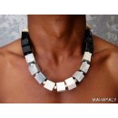 Knochenkette Kubix schwarz wei&szlig;, grau - 50 % reduziert