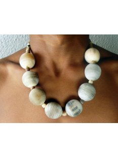 Hornkette Hantakela hellgrau matt 55 cm Naturschmuck...