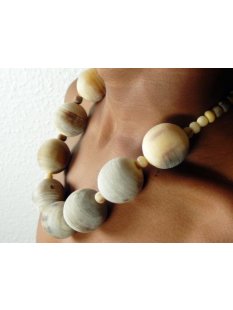 Hornkette Hantakela hellgrau matt 55 cm Naturschmuck...