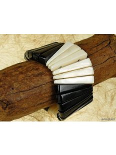 Horn Armband Hobeatrice schwarz und wei&szlig;  40 mm =...