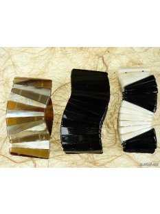 Horn Armband Hobeatrice schwarz und wei&szlig;  40 mm = Code F
