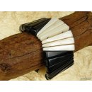 Horn Armband Hobeatrice schwarz und wei&szlig;  40 mm = Code F