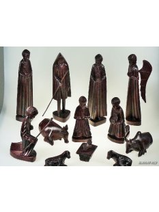 Krippe 12 teilig echtes Rosenholz Ebenholz  25 cm,...