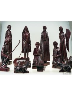 Krippe 12 teilig echtes Rosenholz Ebenholz  25 cm,...