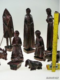 Krippe 12 teilig echtes Rosenholz Ebenholz  25 cm, Rarit&auml;t !!