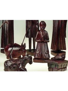 Krippe 12 teilig echtes Rosenholz Ebenholz  25 cm, Rarit&auml;t !!