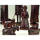 Krippe 12 teilig echtes Rosenholz Ebenholz  25 cm, Rarit&auml;t !!