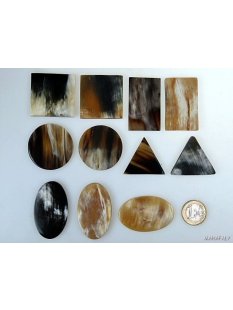 Hornplatten 40 mm in 5 Formen  poliert / antik / matt