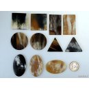 Hornplatten 40 mm in 5 Formen  poliert / antik / matt