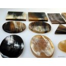Hornplatten 40 mm in 5 Formen  poliert / antik / matt
