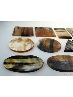 Hornplatten 60 mm in 5 Formen  poliert / antik / matt
