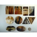 Hornplatten 60 mm in 5 Formen  poliert / antik / matt