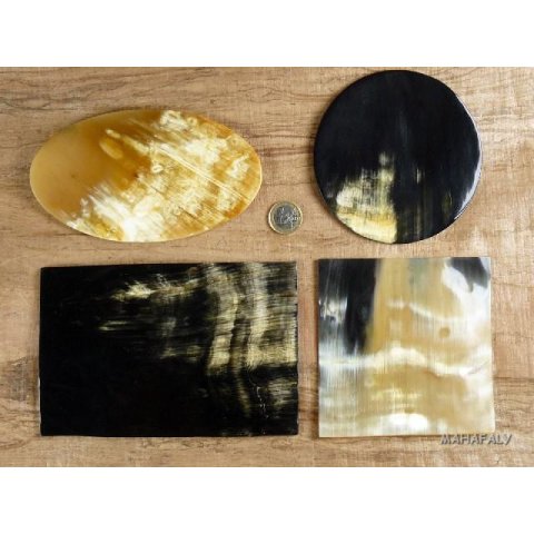 Hornplatten 120 mm in 5 Formen  poliert / antik / matt