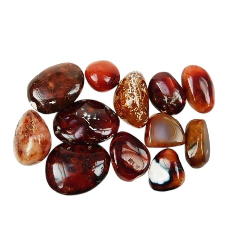 1 kg Handst&uuml;cken Handschmeichler Trommelstein Madagaskar Karneol rot poliert