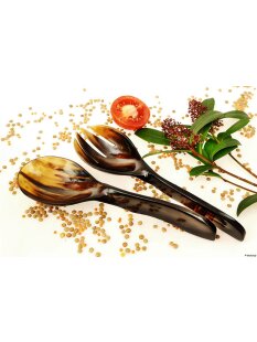 Horn Salatbesteck Afrika 26 cm = Code H
