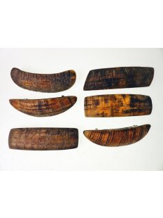 Horn Haarspange rund Naturoberfl&auml;che aussen, mit...