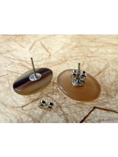 Horn Ohrstecker. rund gew&ouml;lbt 15 mm = Code E