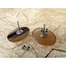 Horn Ohrstecker. rund gew&ouml;lbt 15 mm = Code E