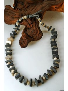 Hornkette Hantasaku grau matt geschliffen 60 cm