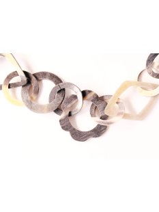 Horn Gliederkette Rivo6 Farbmix matt geschliffen ver&auml;nderliche L&auml;nge 90 cm - Code I