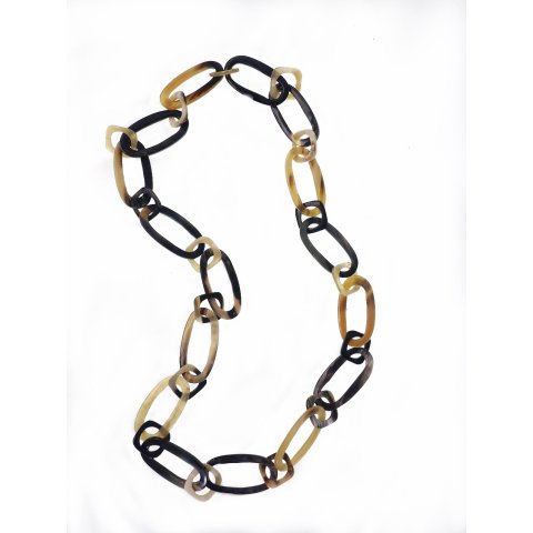 Horn Gliederkette Rivo4 gemixte Farben hell/dunkel poliert ca. 90 cm ver&auml;nderliche L&auml;nge