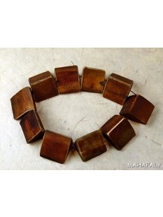 Hornperle Form Dach antik braun L 30 mm