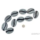 Hornscheibe Form Blatt grau matt und teilpoliert 55 x 40 mm