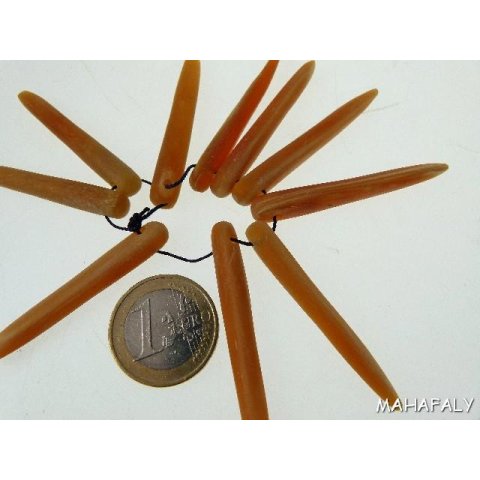 Hornperle Form Nadel antik matt 45 mm