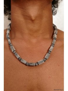 Hornkette Hiaja grau matt geschliffen 55 cm - 60% reduziert