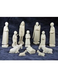 Krippe Gasy 11 teilig wei&szlig;es Lianenholz 12 cm =...