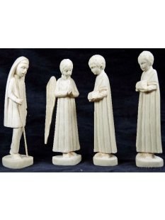 Krippe Gasy 11 teilig wei&szlig;es Lianenholz 12 cm = Code K (N20)