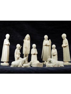 Krippe Gasy 11 teilig wei&szlig;es Lianenholz 12 cm = Code K (N20)