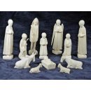 Krippe Gasy 11 teilig wei&szlig;es Lianenholz 12 cm = Code K (N20)