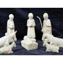 Krippe Gasy 11 teilig wei&szlig;es Lianenholz 12 cm = Code K (N20)