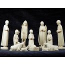 Krippe Gasy 11 teilig wei&szlig;es Lianenholz 12 cm = Code K (N20)