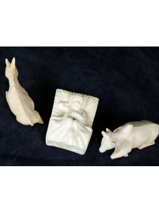 Krippe Europa 11 teilig wei&szlig;es Lianenholz 17 cm