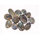 1 kg Handst&uuml;cken Handschmeichler Trommelstein Madagaskar Labradorit poliert