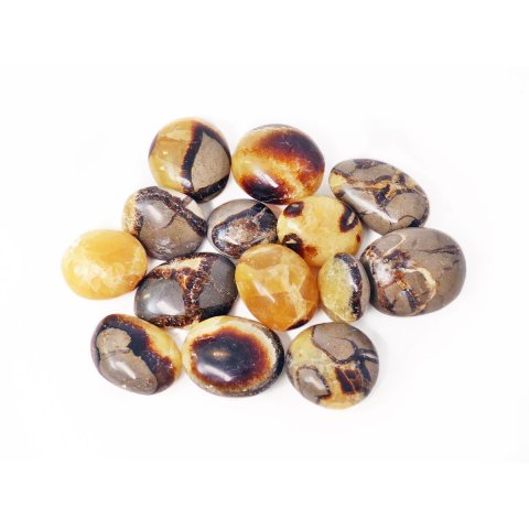 1 kg Handst&uuml;cken Handschmeichler Trommelstein Madagaskar Septarie poliert