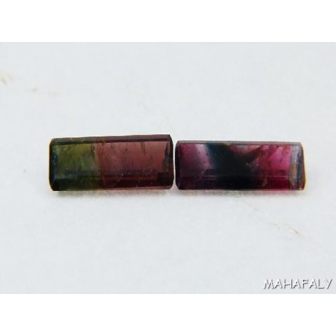 polychrome Madagaskar Turmaline facettiert im PAAR. 5,30 Carat. TP54, 55