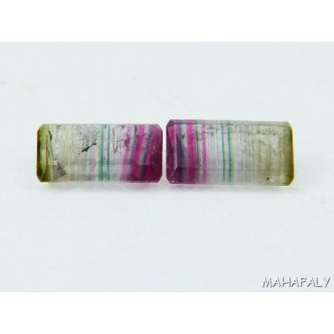 polychrome Madagaskar Turmaline facettiert im PAAR. 5,80 Carat. TP62, 63