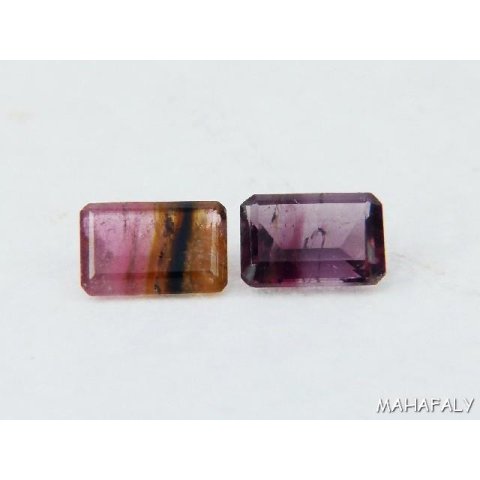 polychrome Madagaskar Turmaline facettiert im PAAR. 4,10 Carat. TP68, 69