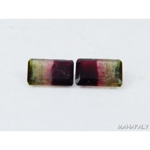 polychrome Madagaskar Turmaline facettiert im PAAR. 3,90 Carat. TP70, 71