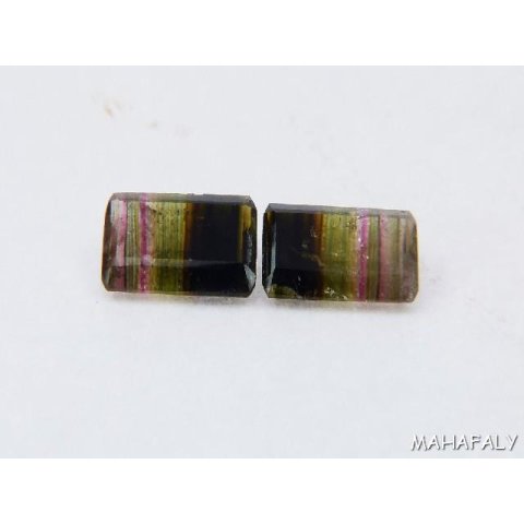 polychrome Madagaskar Turmaline facettiert im PAAR. 5,20 Carat. TP300, 301