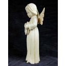 Skulptur Engel mit Trommel wei&szlig;es Fanazava Holz 25 cm = Code K (N12)